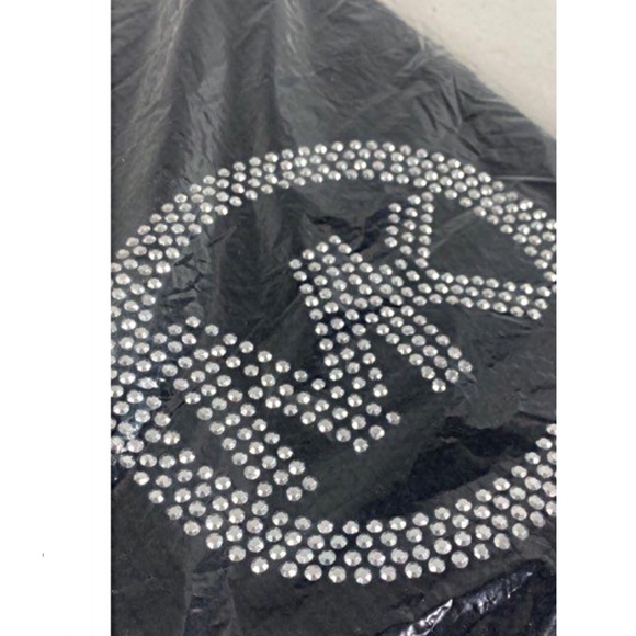 NIP / NWT Michael Kors MK Logo Silver Studded Black Muffler Scarf 536097 - Picture 4 of 11